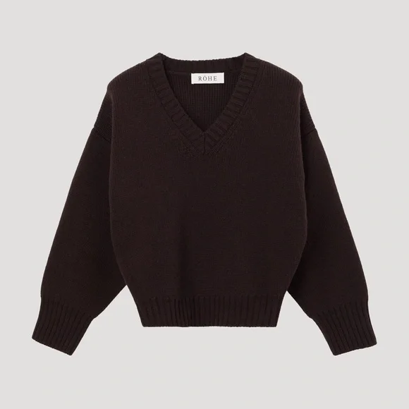 NEW WITH TAGS! Rohe V Neck Brown Sweater - Picture 2 of 4